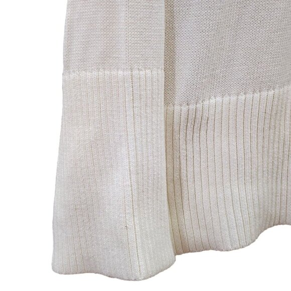 Free Assembly Womens Cotton Ribbed Turtleneck Oversize Ivory Sweater Size M - Picture 9 of 13